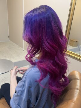 ニィ(2iee.) 派手髪☆バイオレット×ピンクグラデーション