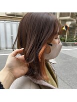 エメ(aimer)&nbsp;オレンジ×ミディアムボブ