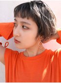 アッシュグレージュ×丸みボブ