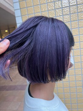 メル ヨコハマ(MeL) 王道ボブ×ハイトーン/ブリーチカラー/ロイヤルパープル