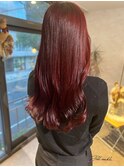 《Jillankh姫路駅前》レッドカラー　ダブルカラー　艶感　ロング