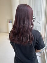 ハイブ 金沢(Hive)&nbsp;ブリーチ無しチェリーレッドツヤ髪ミディアムレイヤー