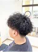 メンズ刈り上げツーブロックマッシュハードツイストパーマ