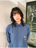 ミディアムレイヤーパーマ 人気 ウルフパーマ