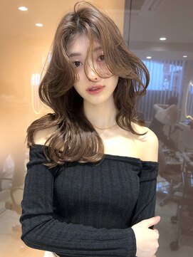 サイン 表参道(SIGN) 韓国ヘアーハッシュカットレイヤーカットグレージュブリーチ無し