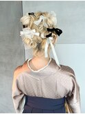 リボンアレンジ/卒業式ヘアセット