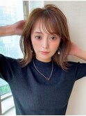 ミディアムウルフ/ひし形シルエット/ひし形ボブ/ワンカールボブ
