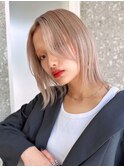 ミルクティーベージュダブルカラーハイトーンカラーレイヤー韓国
