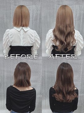 リップ 大阪本店(LIP) 【レミー100%最高級人毛/ロング】シールエクステ60枚+ブリーチ