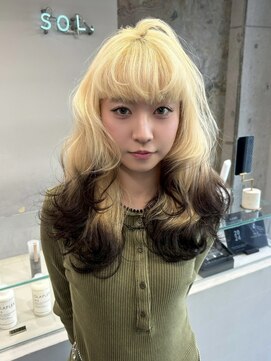 ソル ジングウマエ(SOL JINGUMAE) 原宿デザインカラー顔周りレイヤーエンドカラーセクションカラー