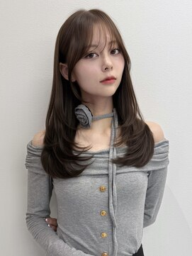 ハピネス 梅田茶屋町店(HAPPINESS) 韓国風/レイヤーカット/顔周り/顔まわり/髪質改善/ベージュ