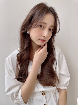 アイユー(ii+U) レイヤーロング　ココアブラウン　流し前髪　顔周りレイヤー