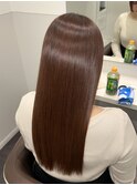 黒髪ストレートロングレイヤーミディアム髪質改善ストレートヘア