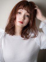 カバーヘア ブリス 北浦和(COVER HAIR bliss)&nbsp;ローズブラウン抜け感前髪パーマ姫カットレイヤーz北浦和20代