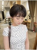 艶感黒髪 華やかカール x ショート(20代向け) パーマ