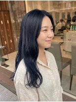 アッシュ 川崎店(Ash)&nbsp;ネイビーブルー　ブリーチあり