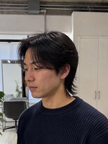 Men's LOOPA【メンズルーパ】三宮/元町/メンズパーマ/曲がる縮毛矯正/眉毛カット&nbsp;センターパート/センター分け/マッシュ/黒髪/神戸/三宮