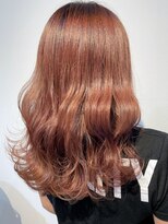 ヘアーメイクパウダー 天王寺寺田町店(Hair make powder) 小顔外ハネミディアムピンク20代30代40代くびれミディ韓国ヘア