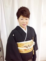 上品黒留袖しっとりヘアセットアレンジ 結婚式 二次会 お呼ばれ