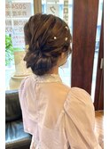 結婚式お呼ばれスタイル／ヘアーアレンジ／編み込みスタイル