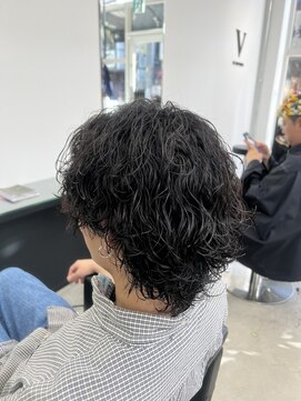 ピースバイラフトーキョウ(V by RAF Tokyo) モテウルフ×波巻きパーマ