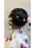 浴衣アレンジ～キッズ/ヘアアレンジ/ヘアセット/女の子/三つ編み