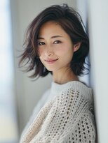 アルトリスト(Altruist Aging×HAIR&SPA)&nbsp;★ダークアッシュ大人ガーリーボブ着物ミディアムレイヤーカット