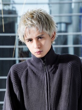 アルファ 新宿(alpha) フェザーパーマ/ブルーブラック/刈り上げセンターパート[新宿]