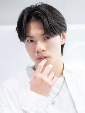 ハバナ 渋谷(HAVANA) アッシュブラックマッシュパーマ刈り上げツーブロック