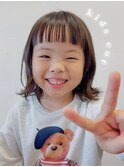 キッズカット/前髪ぱっつん/ミディアム