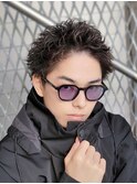 心斎橋スパイキーパーマビジネスヘアフェザーショートパーマ緩め