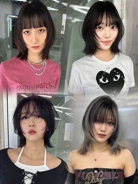 エヴァン(HEVIN) ウルフカット顔まわりレイヤーカット