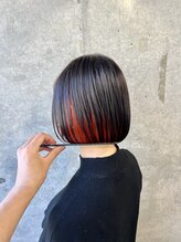 ストレートトウキョウ(STRAIGHT TOKYO) ミニボブ/インナーカラー/暖色系/デザインカラー
