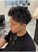 スパイキーショート/短髪/アップバング/ピンパーマ/千葉駅/保立