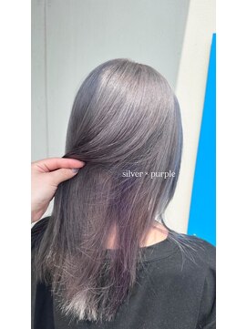 ヘアー ワークス ボナ 前橋店(HAIR WORKS bona.) 個性派◎光に透けるシルバー×インナーカラーパープル