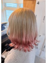 アウラヘアーサロン(aura hair salon)&nbsp;ルーツカラー ミルクティー×ピンク