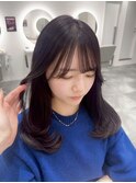 北千住/顔まわりレイヤー/髪質改善/黒髪カラー/艶カラー