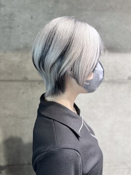 グランアージュ 池袋東口店(grandage) ホワイトグレージュブラックメッシュローライトレイヤーショート