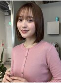 切りっぱなしボブ結べるボブミディアムボブ大人ボブ外はね