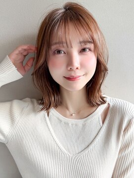 アグノス 青山(Agnos) こなれヘア前髪ミルクティーブロンドイメチェン結べるボブ
