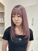 ユウル 横浜(juhl.)&nbsp;ピンクラベンダー顔まわりレイヤーカットブリーチダブルカラー