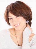 ナチュラルカールミディ×おとな可愛い×ひし形ボブ