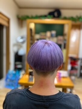 ラクヘアー 上福岡店 透明感パープル刈り上げマッシュカジュアル10代20代