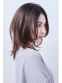 【UNIX港北店】重軽レイヤーセミディ#ココアブラウン#ウルフヘア
