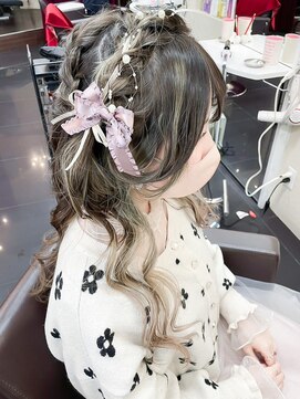 ミシェリー(misherry) 後れ毛ヘアセット結婚式編み込み女子会池袋波巻き韓国風ルーズ