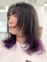 ウィコ 新宿(WICO)&nbsp;パープルインナーカラー新宿駅/デザインカラー/シルキーベージュ