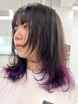 ウィコ 新宿(WICO) パープルインナーカラー新宿駅/デザインカラー/シルキーベージュ