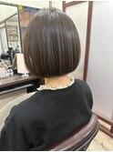 センターパートショートボブミニボブ_グレーベージュ_413
