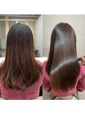 髪質改善 艶髪 ストレート 縮毛矯正 暗髪 韓国風 ロング