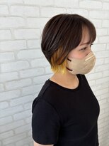 グランディール(Grandir)&nbsp;インナーカラーイエロー×ショートボブ